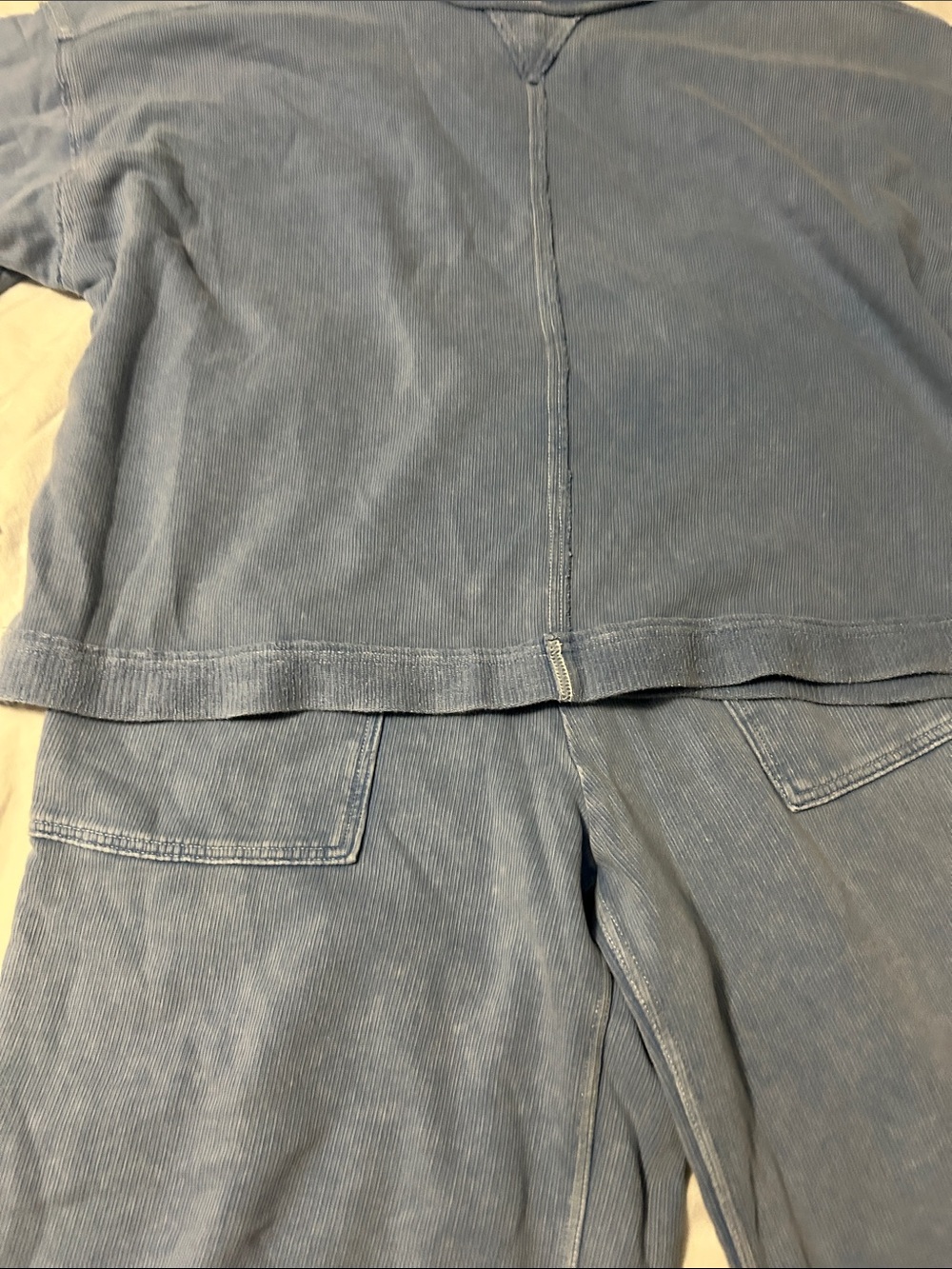 aerie Sky Blue Wide-Leg Track set Pants - Picture 7 of 7
